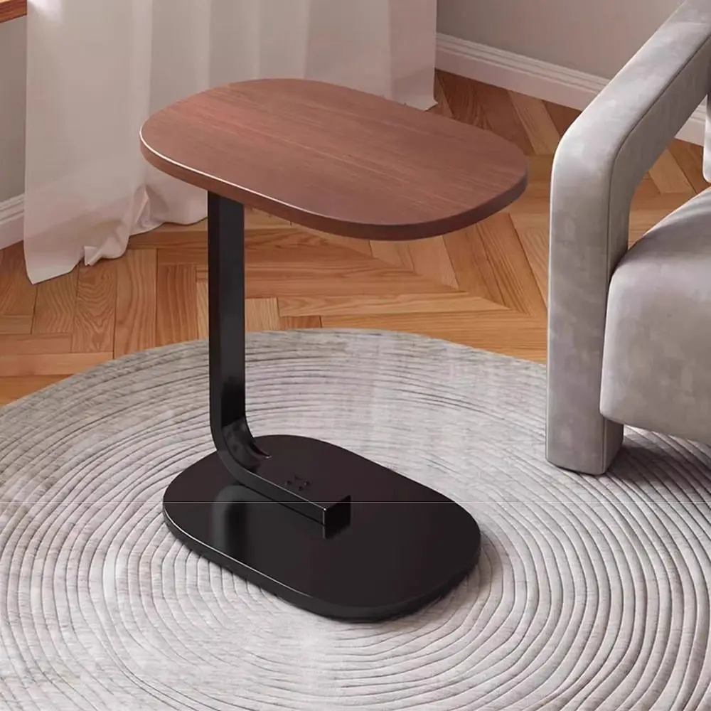 أريكة على شكل حرف C، طاولة قهوة، زاوية مستديرة ثابتة، منظم بجانب السرير، ارتفاع مريح، بيضاوي، طاولة شاي متحركة، رف منزلي