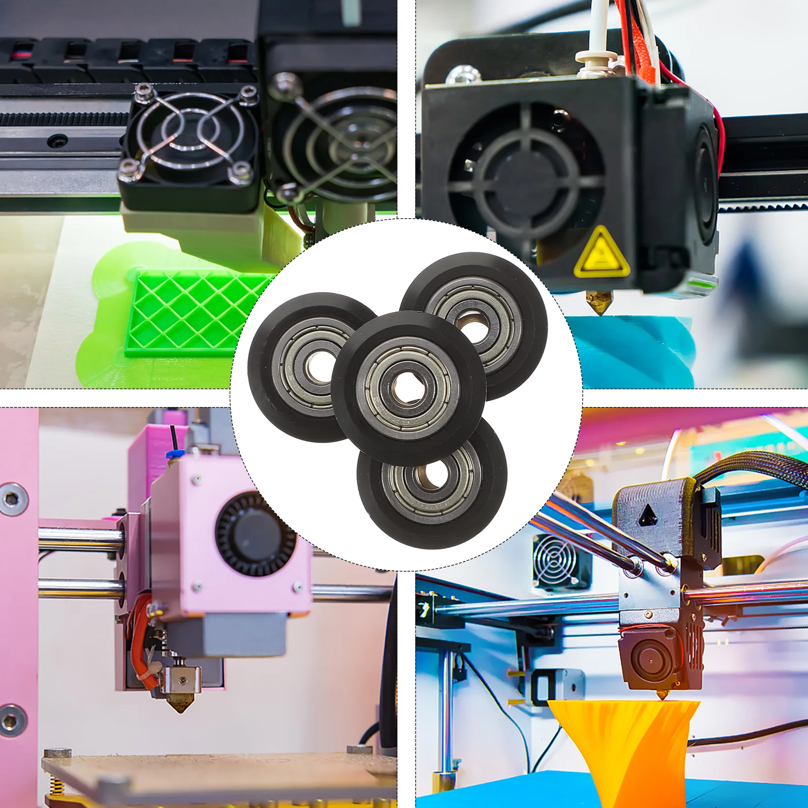 

4 Pcs Metal 3D Printer Wheels Precision Bearings Smooth Low Noise Roller Accessories 3D Printing Parts