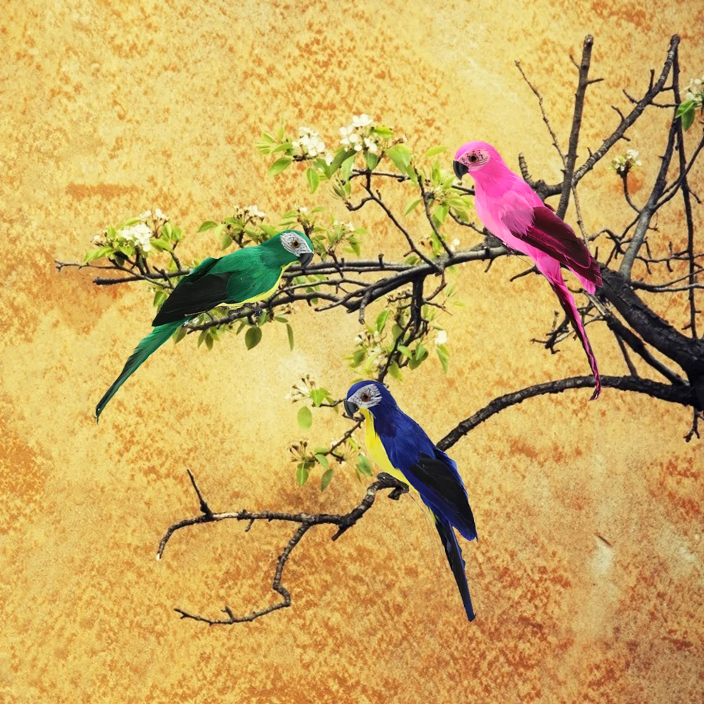 

Artificial Simulation Foam Bird Handmade Simulation Parrot Lawn Figurine Ornament Imitation Bird Model Garden Bird Prop Decor