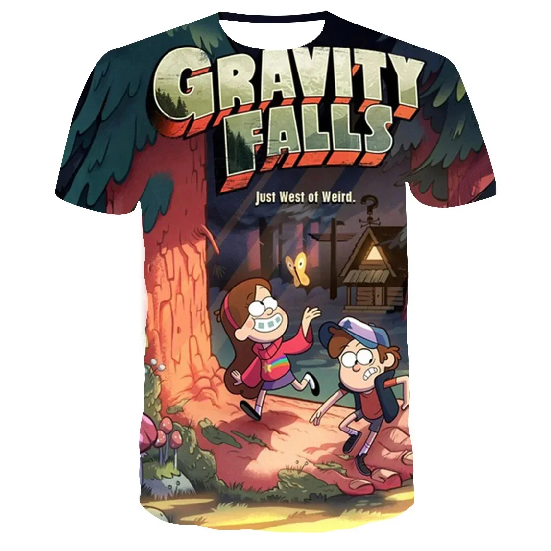 Gravity Falls Boys Girls T-shirt Disney Men's T-shirt 3D Printing Cartoon Short Sleeve MINISO Men's T-shirt New Men's Clothing