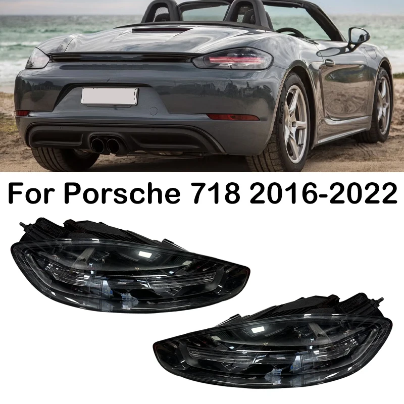 

Дымчатые модифицированные светодиодные задние фонари для Porsche 718 2016-2022, задний фонарь заднего хода, стоп-сигнал, поворотный мигающий свет, дальний свет