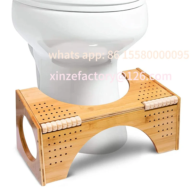

Customizable Bamboo Toilet Stool Multifunctional