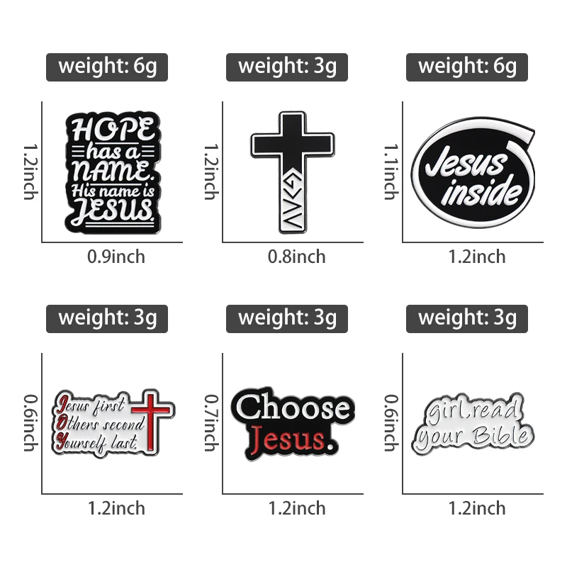 Jesus Cross Collection Enamel Pins Custom Choose Jesus Brooch Backpack Lapel Hat Badge Jewelry Gift for Christian Faith Friends