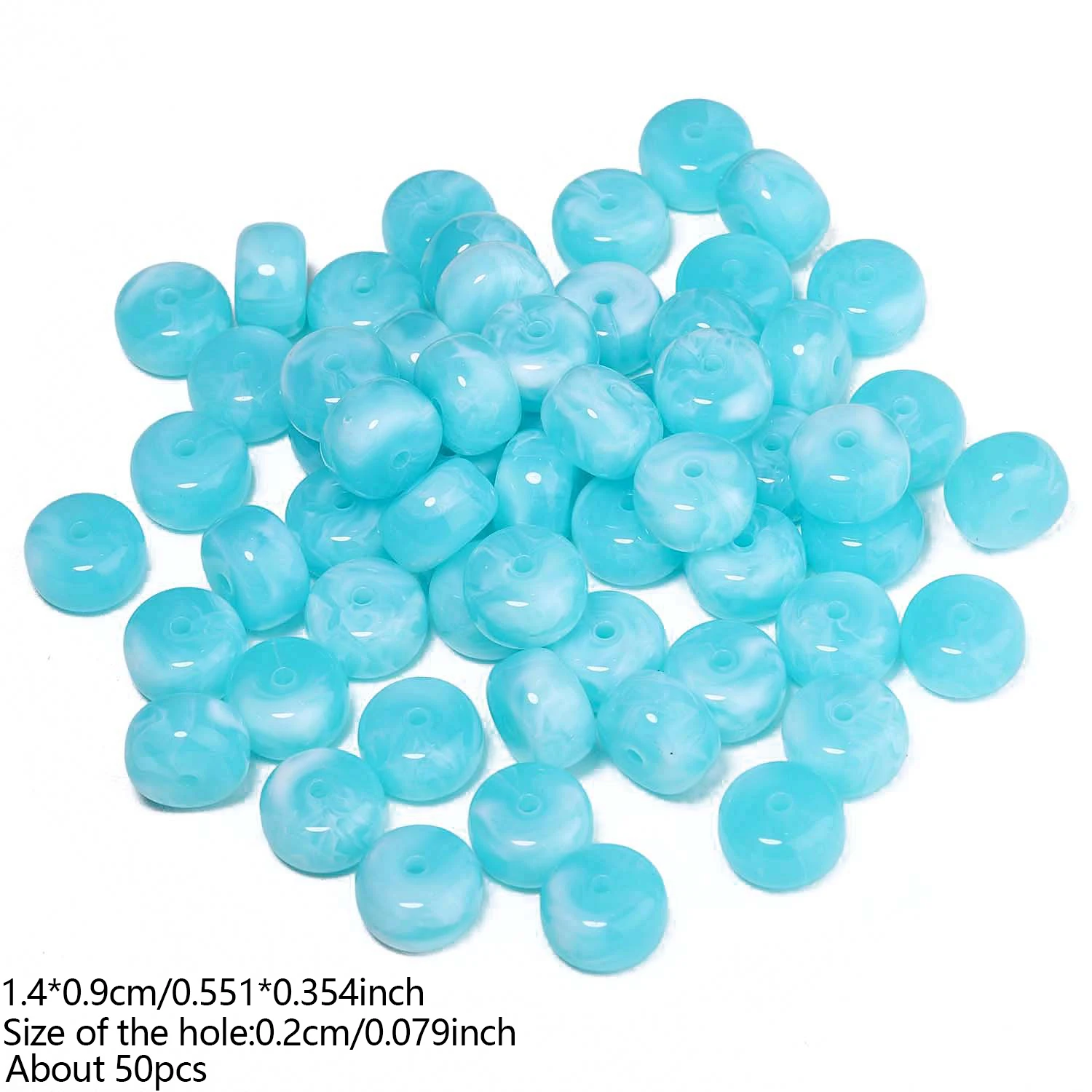 Farbige Acryl-Flachperlen 9x14mm Lose Spacer-Rondelle-Perlen für DIY-Ohrringe, Armbänder, Halsketten und Schmuckherstellung Zubehör – Detail 22