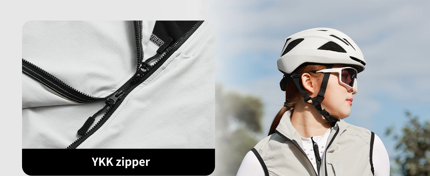 WOSAWE Unisex Fahrradjacke Wasserabweisend Leichtgewicht Herren Windbreaker Doppelreißverschluss YKK Reflektierend – Detail 19