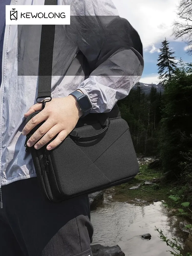 Bolsa para laptop para macbook pro 14 polegadas, capa dura de eva à prova de choque com alça de ombro, pasta mensageiro para computador