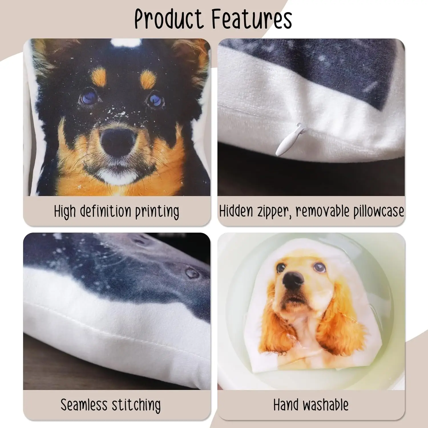 Custom Photo Pillow, Personalized Pet Pillow Shaped Like Your Dog Cat, Customized Stuffed Animal Picture Pillow