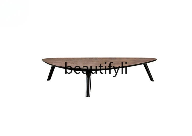 Wabi Silent Wind Special-shaped Triangular Coffee Table Solid Wood Edge Flower Table