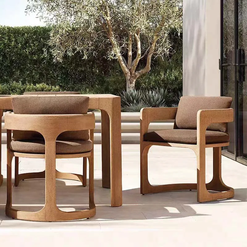 

Customizable outdoor teak dining chair