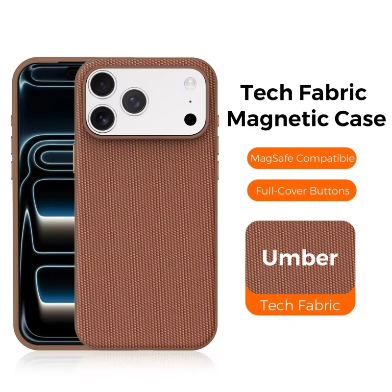 Neue Luxus-Tech-Gewebehülle mit magnetischer kabelloser Ladefunktion für iPhone 18 17 Air 13 12 Pro Max 16 15 14 Plus, stoßfeste Abdeckung – Detail 3