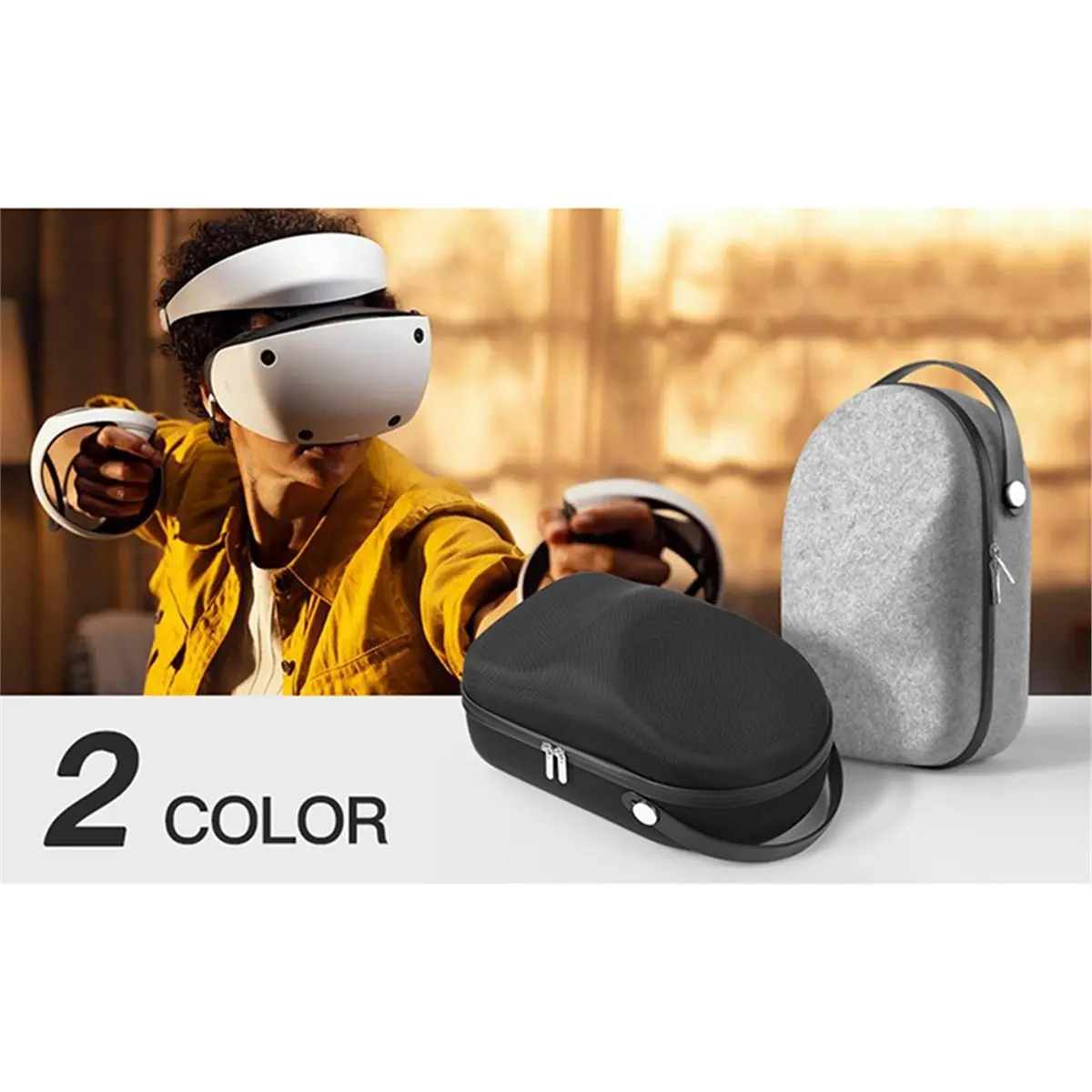 (DT37) Storage Bag for PS VR2 Headset Shockproof Carrying Case Waterproof Handbag Protective Cover for VR2 Controllers A