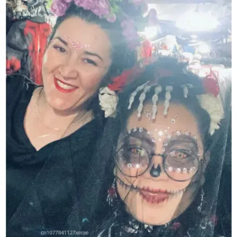 Modern Dance Headdress, European and American Halloween Dance Headdress, Black Short Style Photo Prop, Lace, Black Large Lace