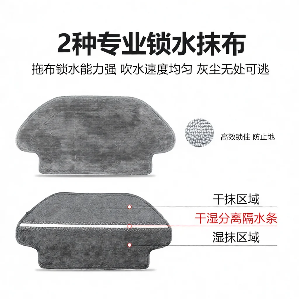 Cleaning Robot Replacements For Mijia 3C STYTJ02YM VXVC02 JG Brush Filter Mop Cloth Side Brushes Vacuum Cleaner Parts Package view 5