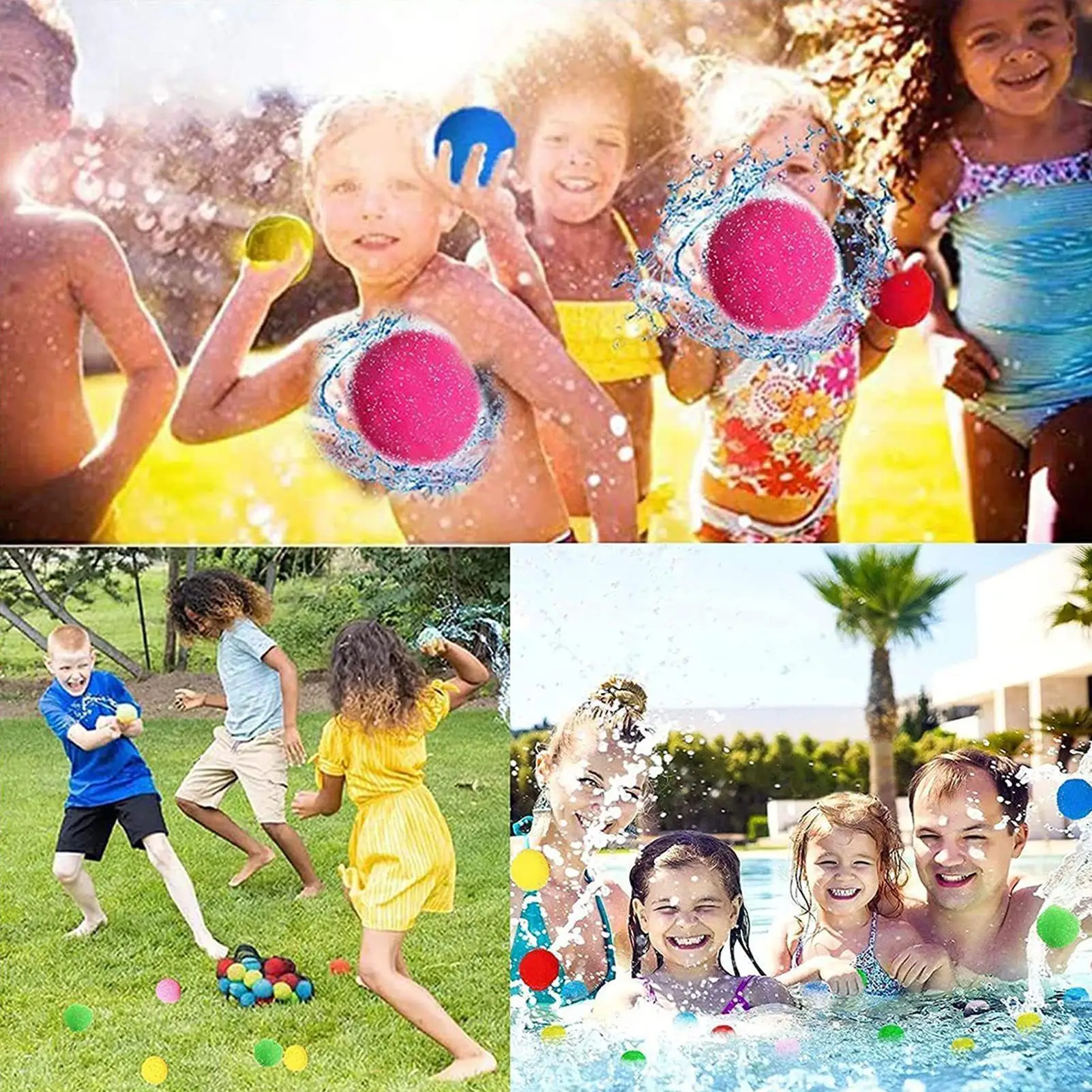 Bolas de água reutilizáveis, bolas de esponja de água para crianças, brinquedo interativo pai-filho, balões compactos para meninos e meninas