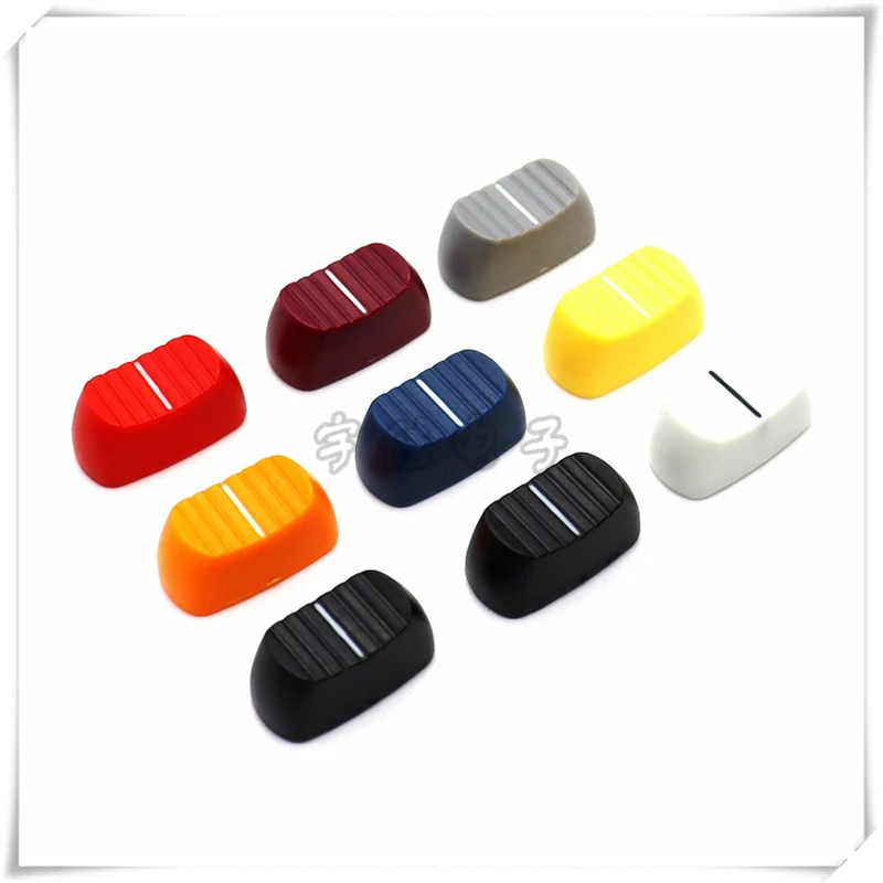 20PCS Plastic Push Rod Straight Slide Potentiometer Cap mixer mixer Sound Card Push Key Straight Slide 2 Color Fader Cap 4MM