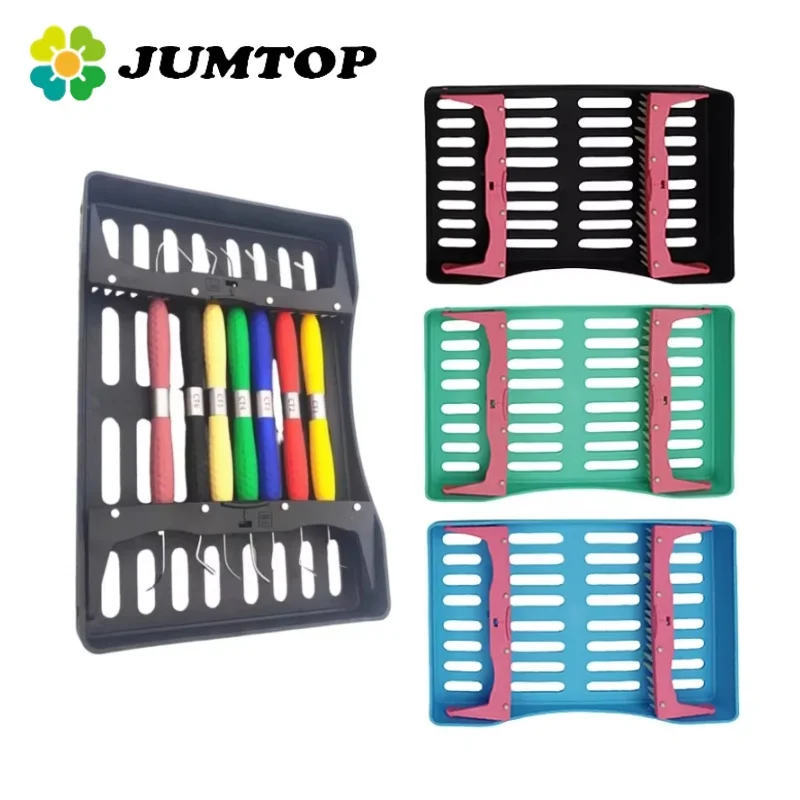 JUMTOP Caixa de instrumentos de esterilização dentária com 10 furos para espátulas de enchimento de resina compuesta Kit de restauração estética