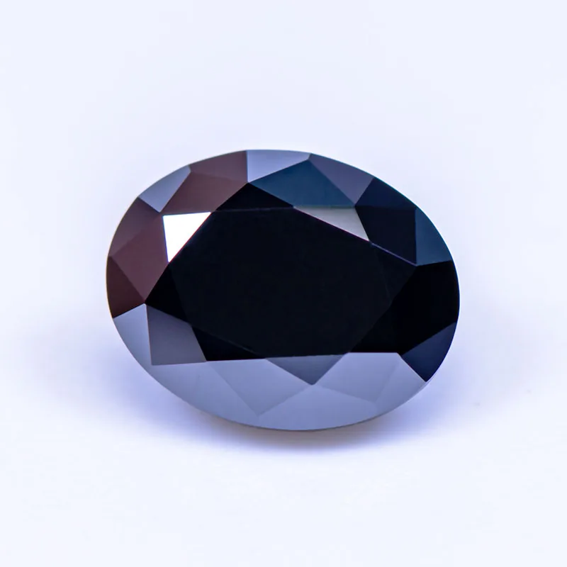 Moissanite Stone Oval Cut Black Colour  Lab Created Synthetic Gemstone Passed Diamond Tester Comes with GRA Certificate