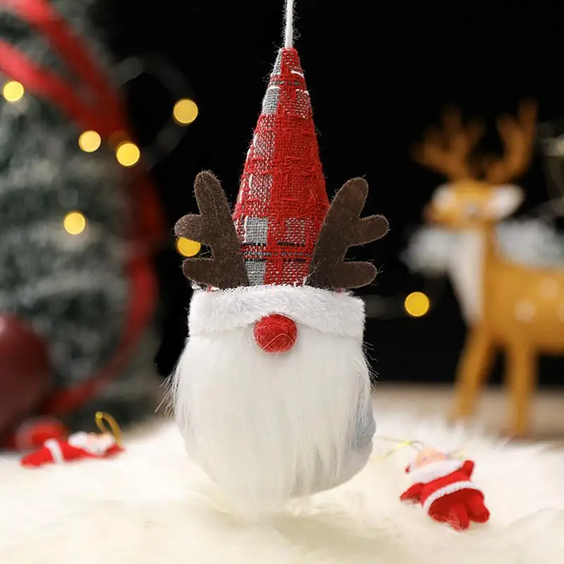 Gnome enfeites de árvore de natal de pelúcia sem rosto anão decorações de natal artesanal sueco tomte ornamentos para paredes escadas