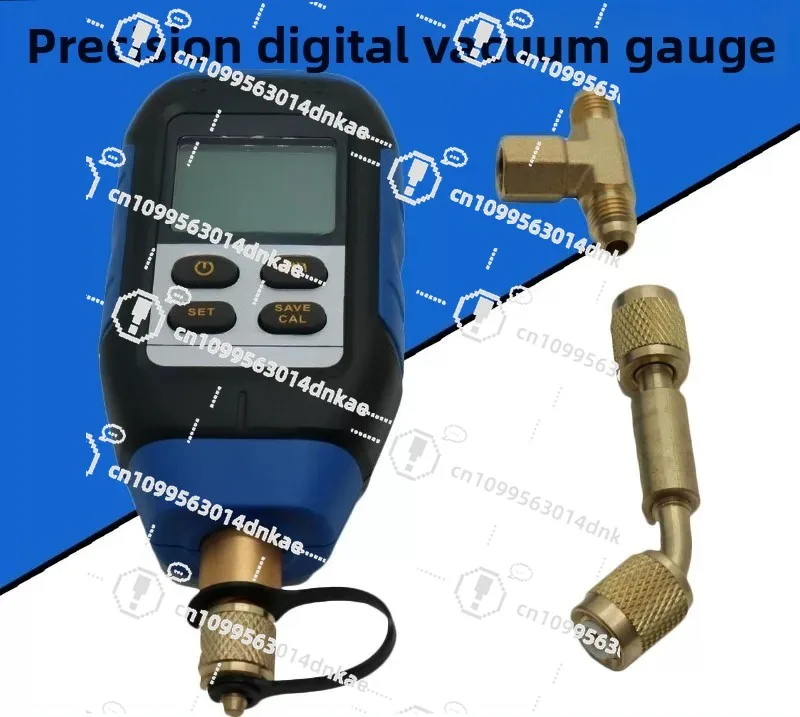 Digital Vacuum Gauge, High Precision Vacuum Meter with Backlit Display, Brass Connector Adapter, Portable Vacuum Tester for Refr