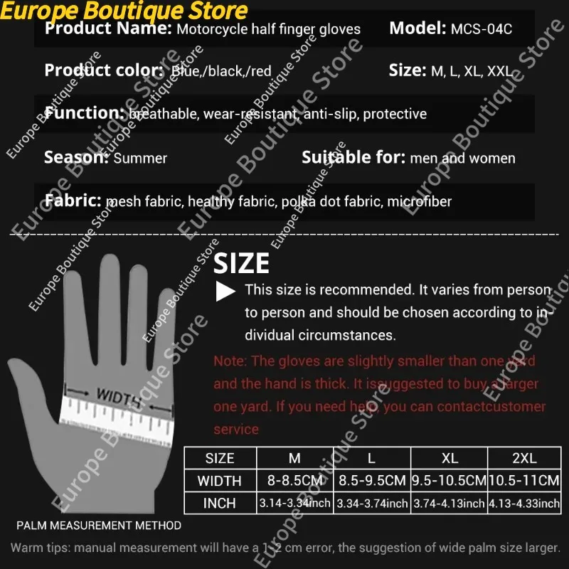 Touch Screen Breathable Summer Half Finger Mesh Motorcycle Gloves For Motorbike Motocross Racing Riding view 5