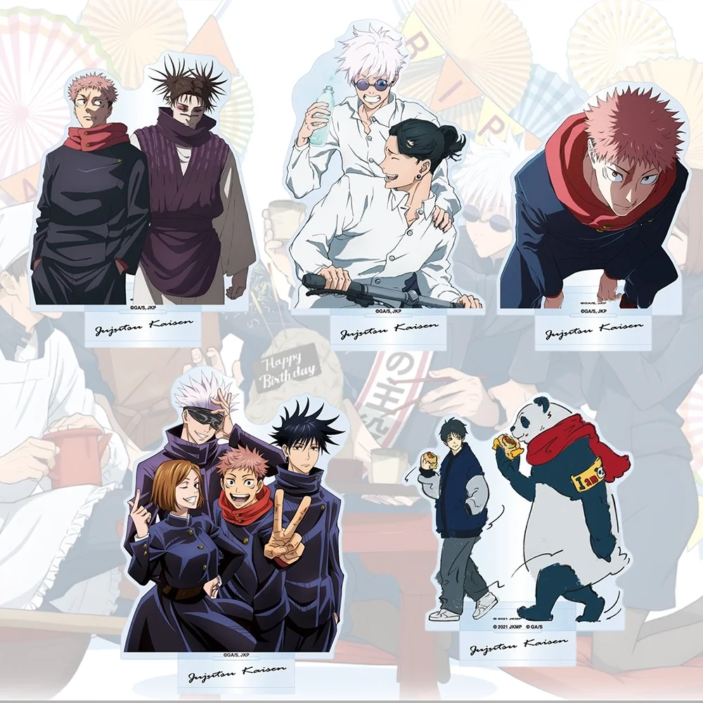 “Jujutsu Kaisen” 15cm Acrylic Stand Keychain Gojo Satoru, Geto Suguru Leisure Holiday Illustration Series Desk Decor Gift