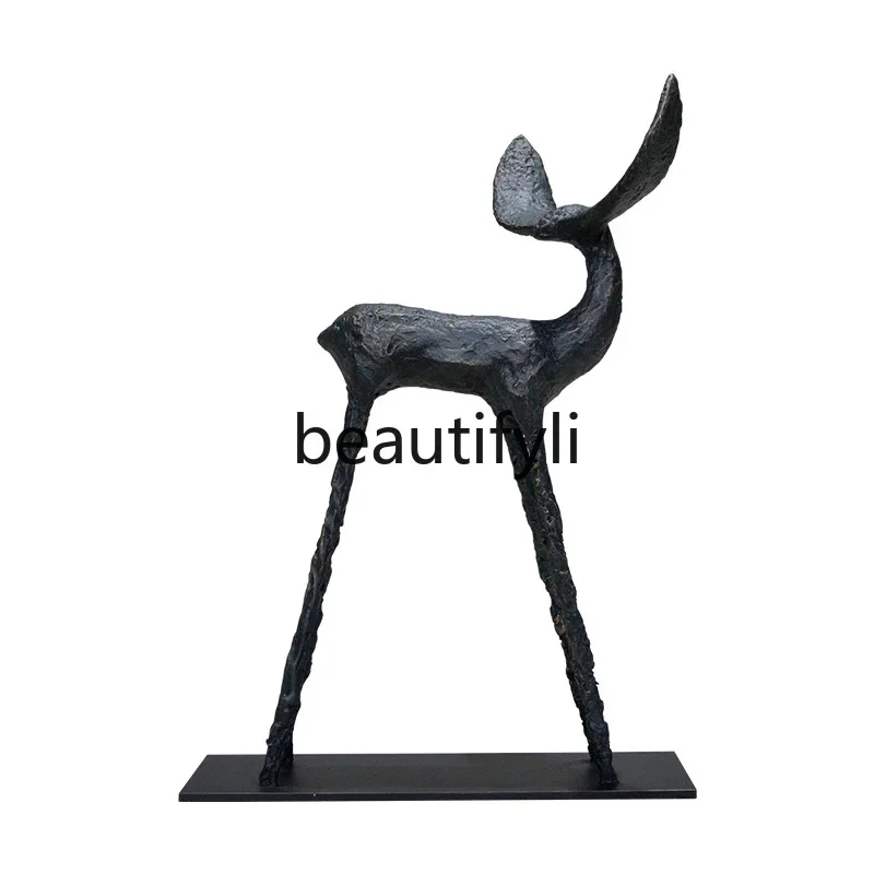 Resin Abstract Sculpture Art Ornament Animal Deer Ornament Modern Simple Home Ornament