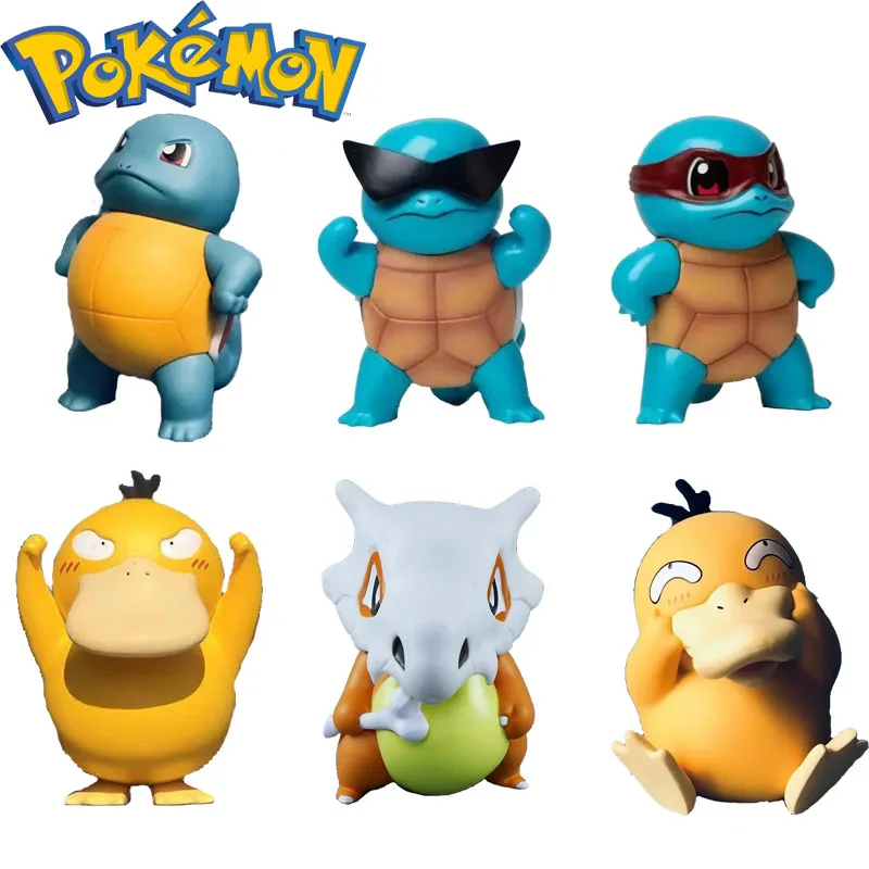 8-10 cm Pokemon Action Figure Auto Modell Ornamente Squirtle Psyduck Cubone Nette Anime Sammlung Dekoration Kinder Geburtstag Geschenk