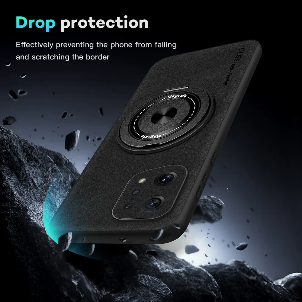 

For OPPO Find X5 X5 Pro Fine Hole Sheepskin Swivel Bracket Magnetic Soft Edge Anti Drop Anti Fingerprint Phone Case