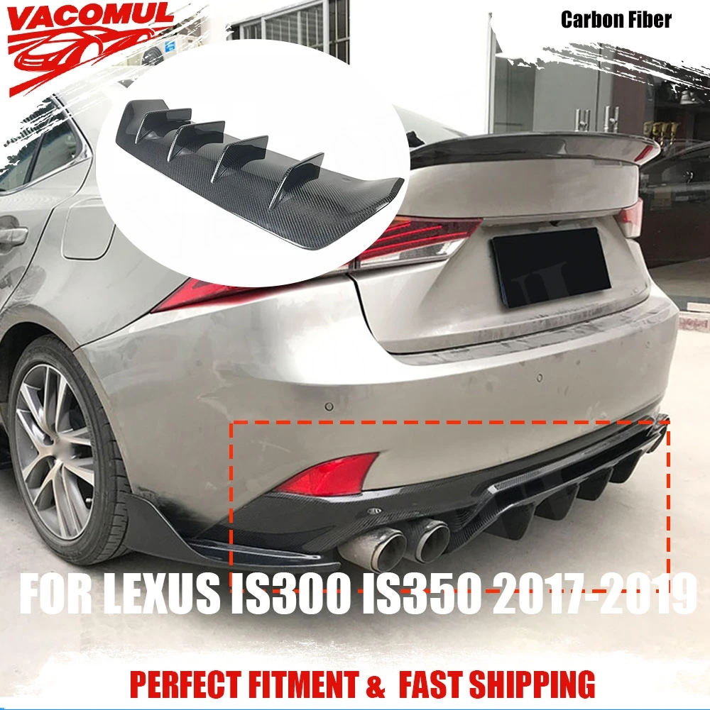 

VACOMUL Carbon Fiber FRP Black Rear Bumper Lip Diffuser Bumper Protector for LEXUS IS300 IS350 IS F Sport Sedan 4 Door 17-18