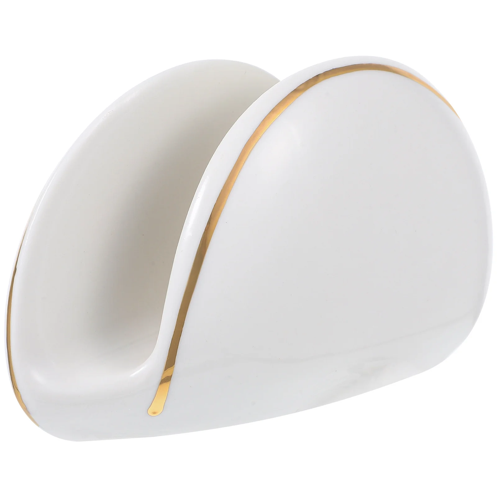 

Ceramic Napkin Holder Gold Rim Modern Compact Napkin Dispenser for Table Kitchen Tissue Organizer Tissues Holder