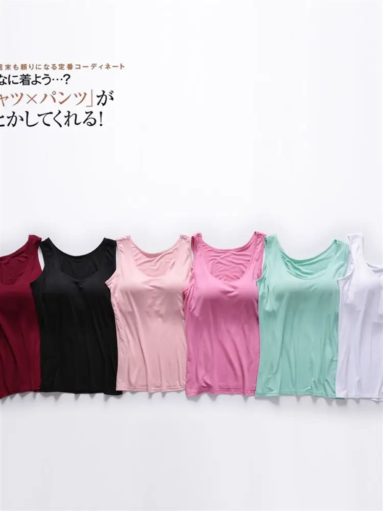 

Modal Sports Bra Tank Top Women's No Wire Yoga Vest with Chest Pad Exercise T-irt Underwear Base Layer irt