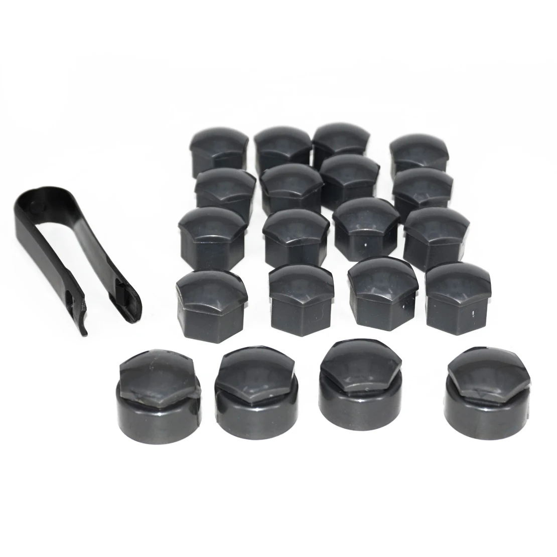 DWCX 16pcs 17mm Wheel Lug Nut Center Cover Caps + 4pcs 25mm Circle Bolt Locking Types Caps for Volkswagen VW Audi Skoda Seat