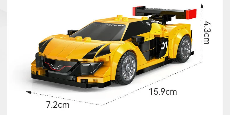 1:24 Maßstab Frankreich Classic Champion Raing WRC Rallyeauto Maxi Turbo Baustein Sport RS.01 Ziegel Supersportwagen Spielzeug für Jungen Geschenk – Detail 8