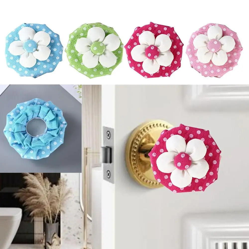 Anti-Static Door Handle Covers Floral Comfortable to Touch Door Knob Decorative Covers Soft Round Door Knob Protector Wardrobe