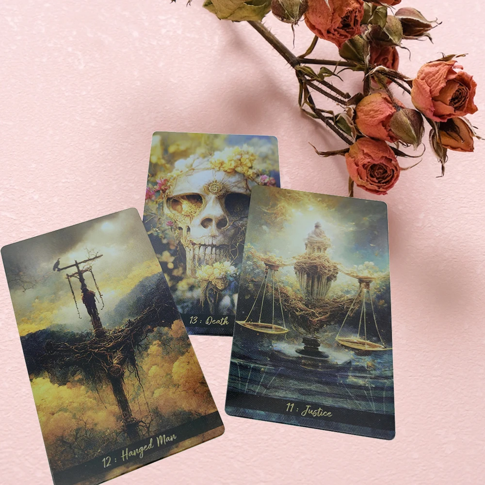 12x7cm Golden Journey Divination Tarot Card Deck with Guidebook Fortune Telling Game   English Version Thick Tarot High Quality