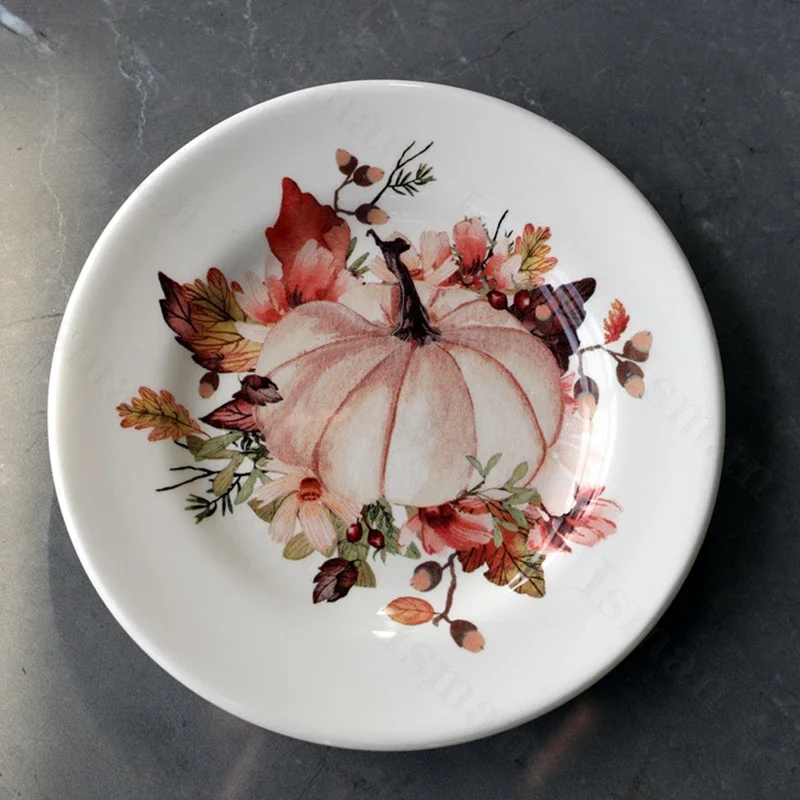 American Style Ceramic Dinner Plate Creative Pumpkin Series Dining Room Christmas Dinner Dishes Plate Western Food Steak Plates