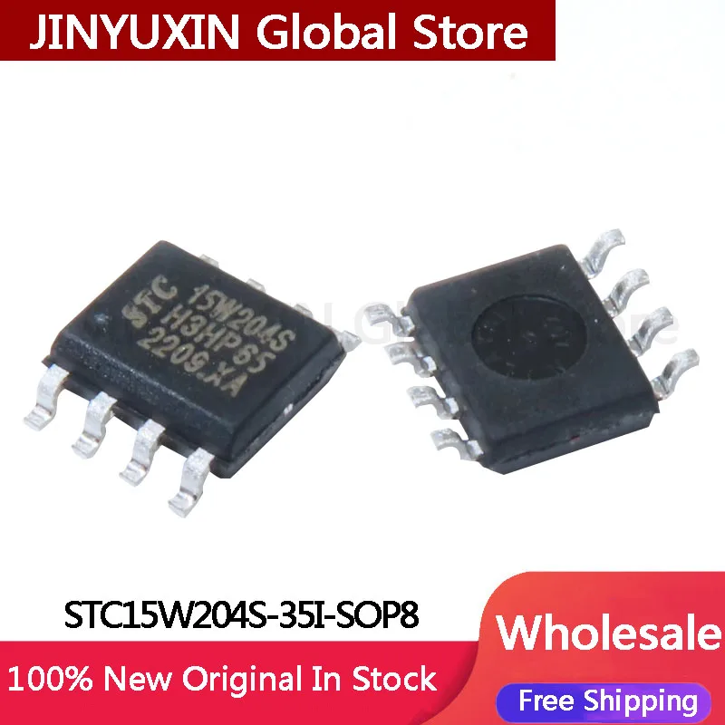 10-100Pcs New STC15W204S Microcontroller 15W204S 35I SOP8 Chip Wholesale