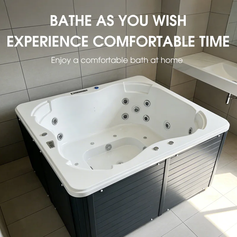 

Ванна-джакузи для 4 человек с гидромассажем и аэрофорсунками, уличный спа-бассейн для сада