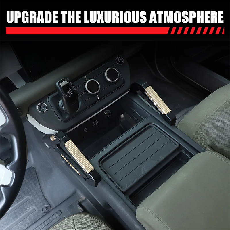 For 20+ models of Land Rover Defender, armrests on both sides of the center console, aluminum alloy 2-piece set (mecha model)