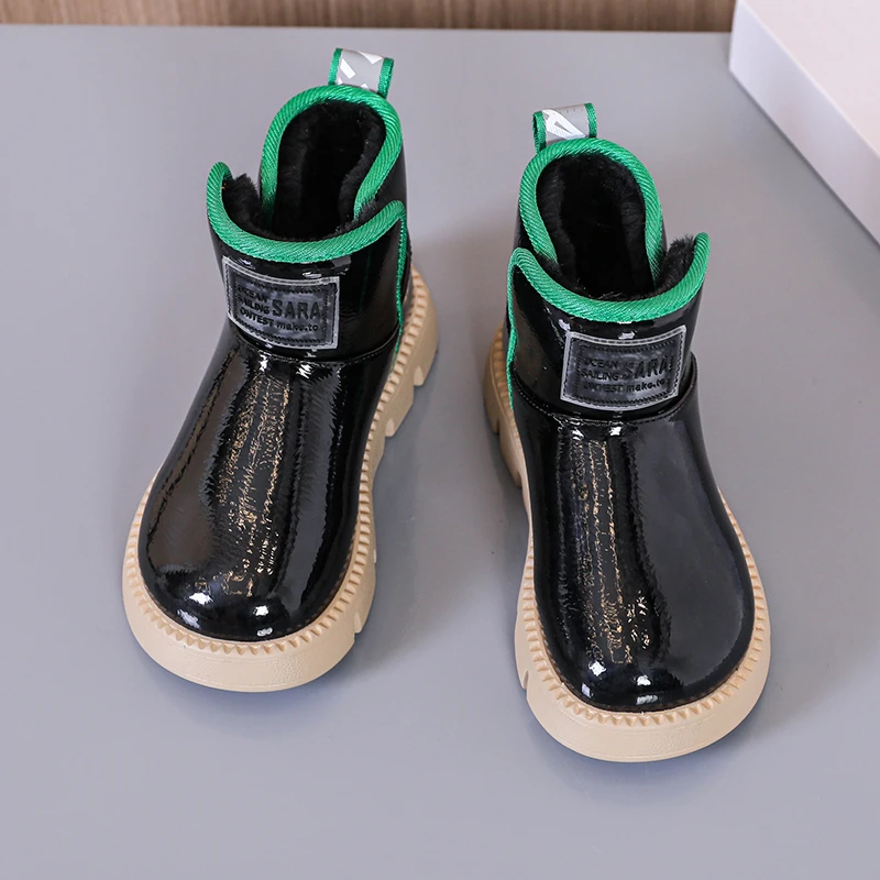 New Fashion Winter Children Ankle Boots Boys Girls Chunky Plush Warm Snow Shoes Kids High Quality Anti-skid Sport Platform Boots