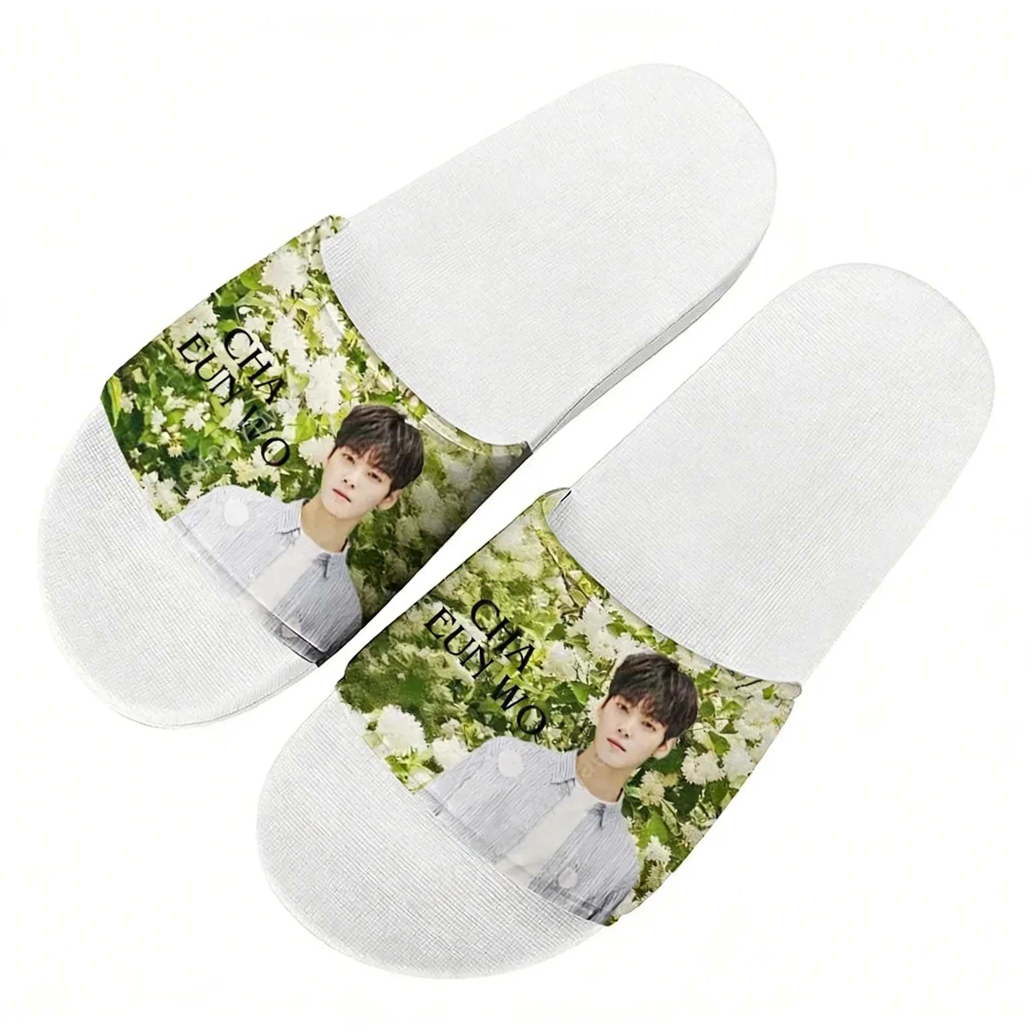 KPOP Cha EunWoo Slippers Home Water Shoes Mens Womens Summer Slipper Retro street Indoor Outdoor Shower light Pool Sandals