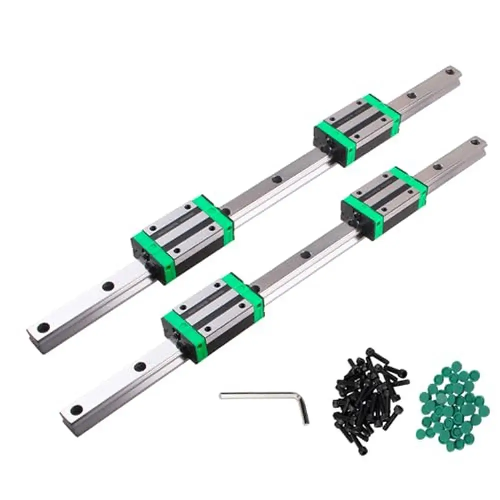 Linear Guide Rail Set HGR20-800mm HGH20CA Bearing Blocks x2 High Load Capacity Low Noise Chrome Plated Steel CNC Precision Slide