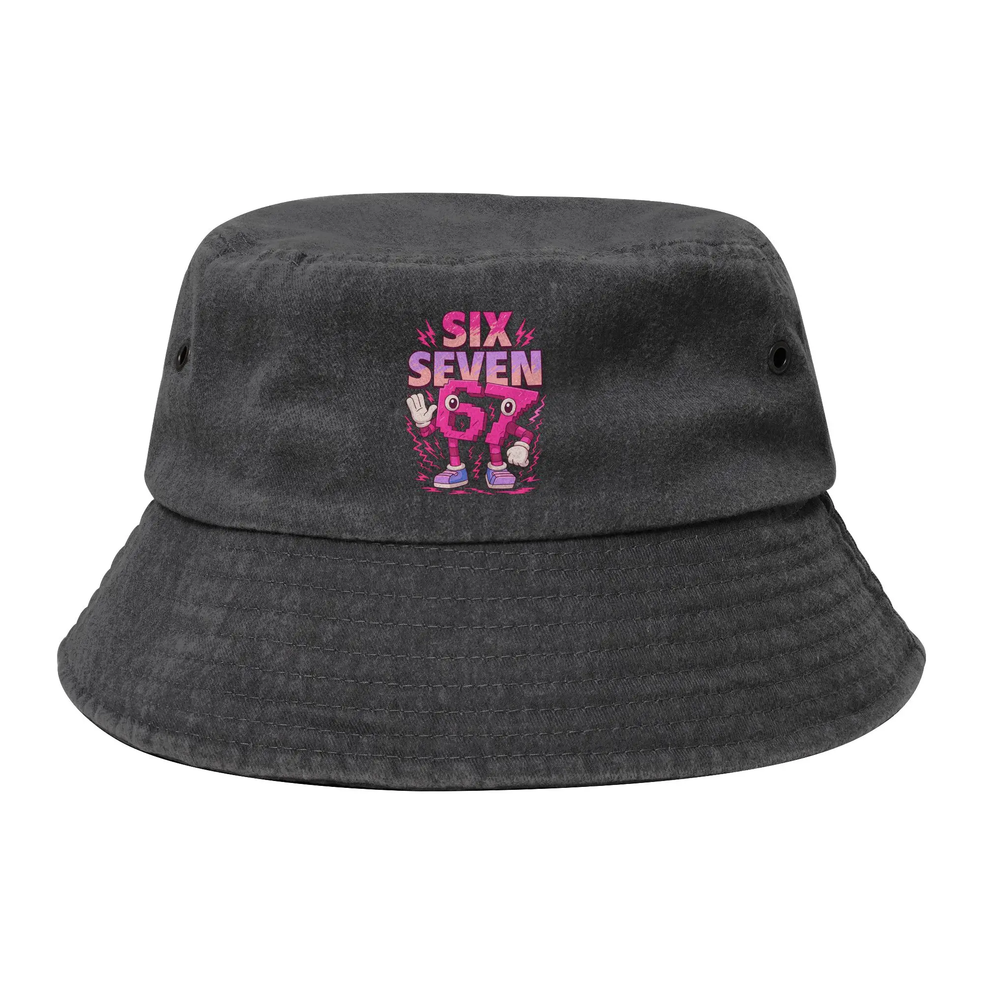 Six Seven Meme 67 Bucket Hats Unisex Outdoor  Distressed Washed Fishing Caps Headwear Bob