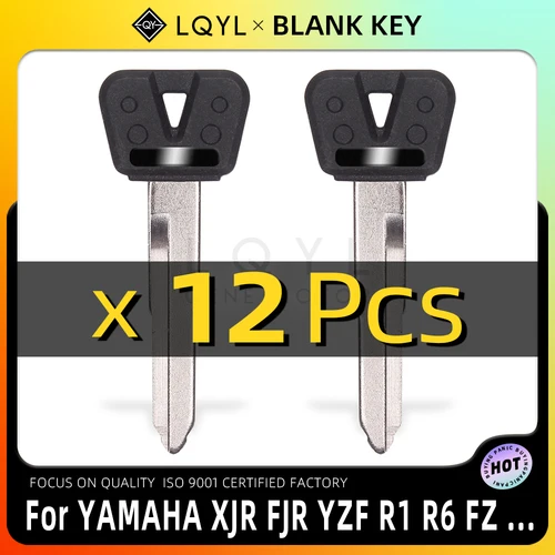 12 Uds llave en blanco para motocicleta reemplazar llaves sin cortar para YAMAHA SVS400 XJR1200 FJR1300 R1 R6 FZ1 FZ4 FZ6 FZ8 S XJR400 XJ6 FZR400 SR400