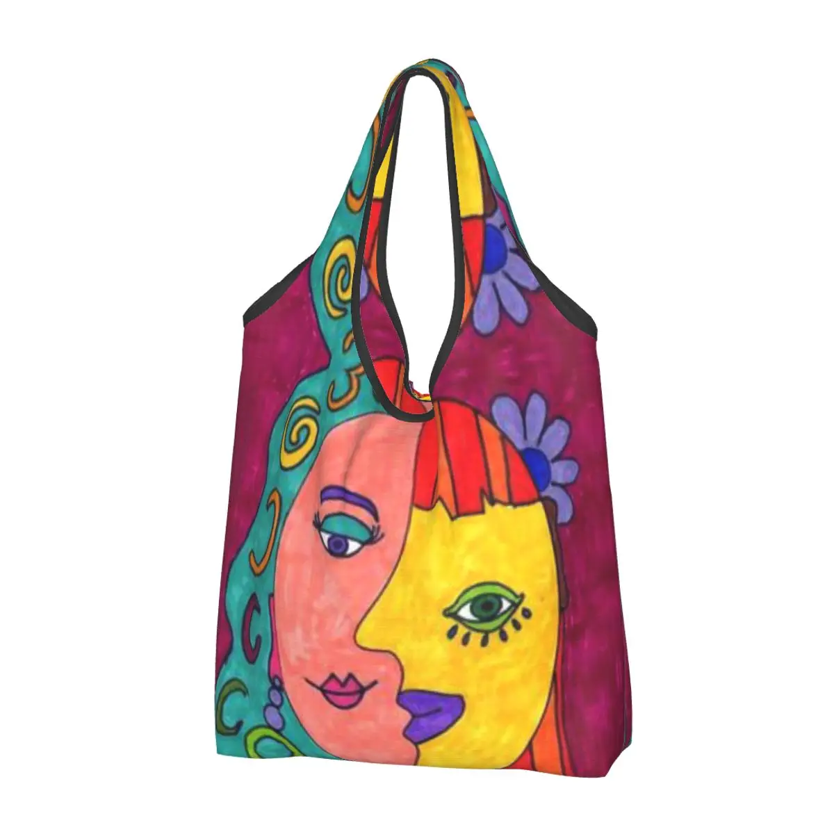 Pablo Picasso Art Grocery Shopping Bag Fashion Shopper Shoulder Tote Bag Big Capacity Portable Handbag