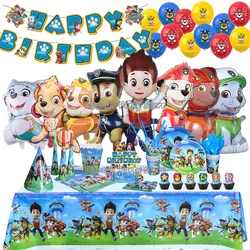 PAW Patrol Geburtstag Party Dekoration Neue Version Ballon Set Einweg Geschirr Kid Event Liefert Banner Hintergrund Geschenk Uhr