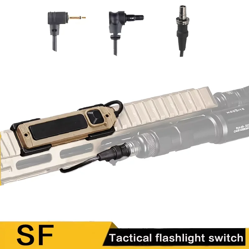 Pulsante Remoto per Luce Tattica, Interruttore a Pressione a Doppia Funzione per Luci SF M300 M600 X400 PEQ