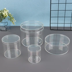 1Pc Acrylic Candy Box Transparent Plastic Round Cake Dessert Box Chocolate Wedding Party Favor Packaging Storage Containers