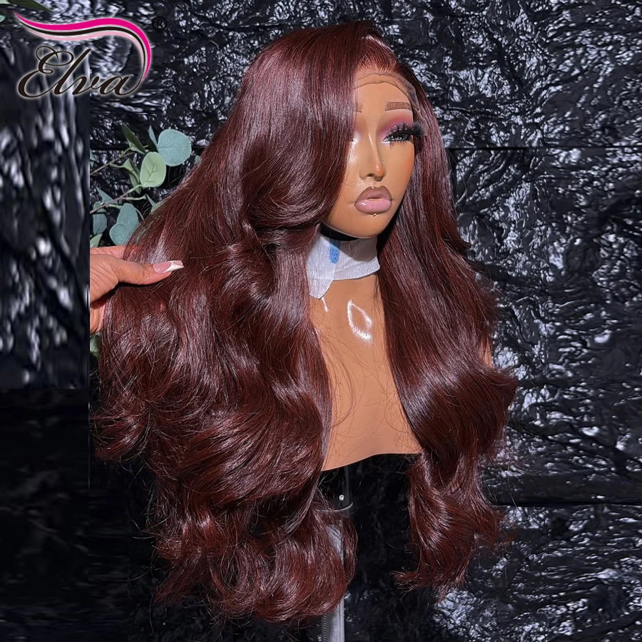 250% الكثافة ارتداء والذهاب غلويليس شعر مستعار 99j بورجوندي أومبير الملونة 13X6/13X4 الجسم موجة شفافة HD الدانتيل أمامي خصلات الشعر المستعار الإنسان