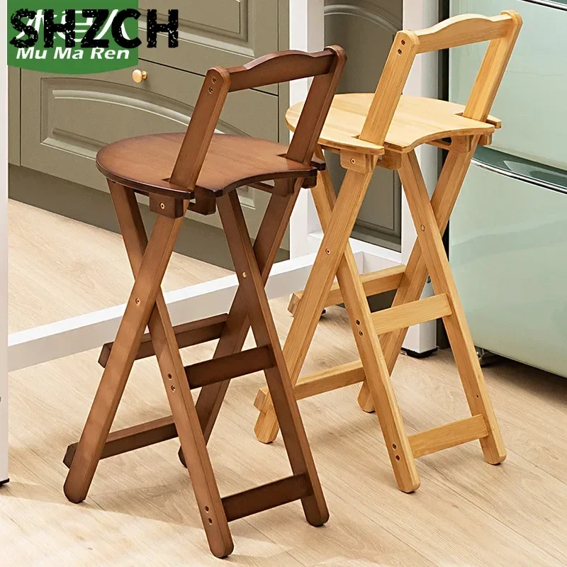 Simple Foldable Bar Chair High Stool with Backrest for Front Desk Living Room Home - Modern Sense Chair Stool